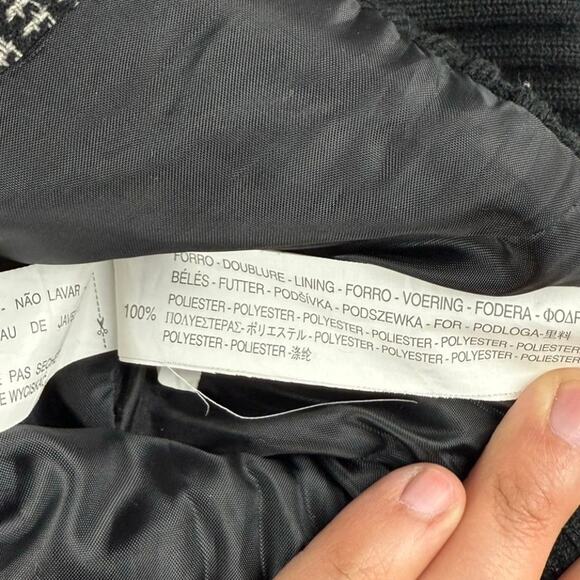 ZARA Plaid Houndstooth Tweed Bomber Jacket - Size XS - Picture 8 of 8